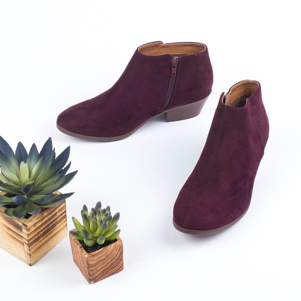 J. Adams Wine Lexy Vegan Suede Ankle Booties